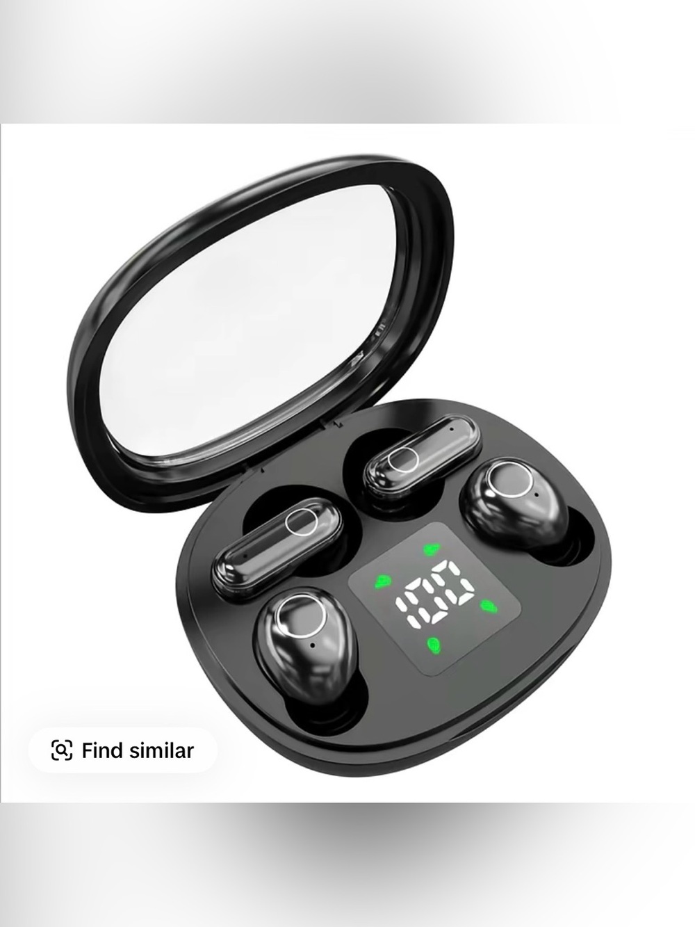 2 Pairs of Wireless Bluetooth Earbuds with Charging Case - Black